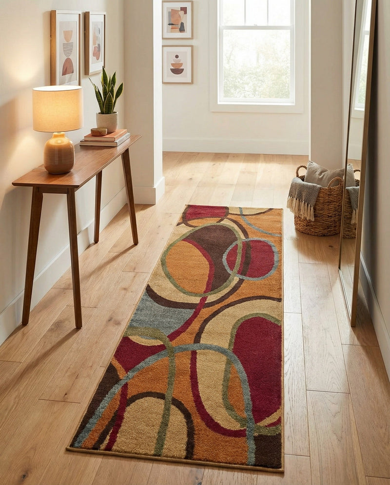 Bistro Lounge Collection Area Rug -  Macchiato Runner Multi  lifestyle 29
