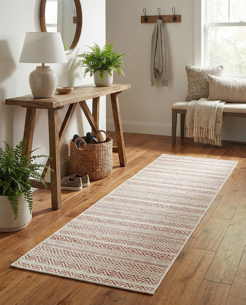 Seaside Stripes Collection Area Rug -  Boardwalk (Red) Runner Red  lifestyle 73