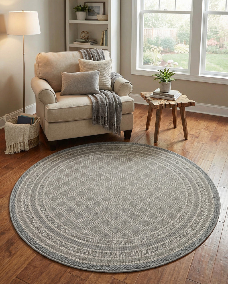 Savannah Pergola Collection Area Rug - Savannah Round Gray  lifestyle 68
