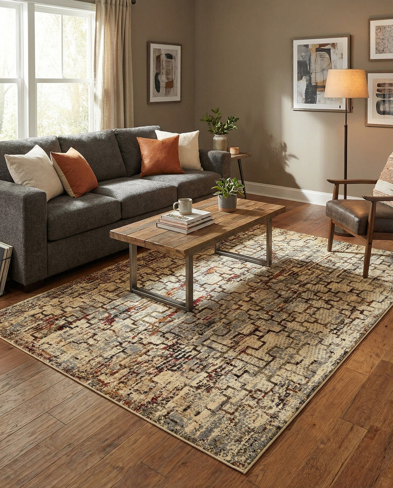Neptune Elegance Collection Area Rug -  Proteus Rectangle Beige Cream  lifestyle 36