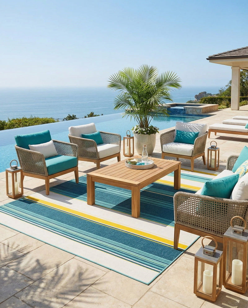 Terrace Fringe Collection Area Rug -  Veranda Rectangle Multi  lifestyle 21