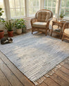 Thar Cotton Collection Area Rug - Jaisalmer (Light Gray) Square Light Gray  lifestyle 66