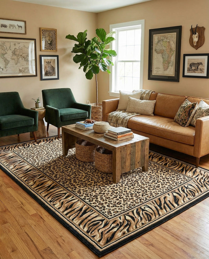 Savannah Sojourn Collection Area Rug -  Chobe Rectangle Light Brown  lifestyle 20