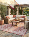 Tribal Terrace Treasures Collection Area Rug -  Incan Isle (Rust Red) Rectangle Rust Red  lifestyle 5