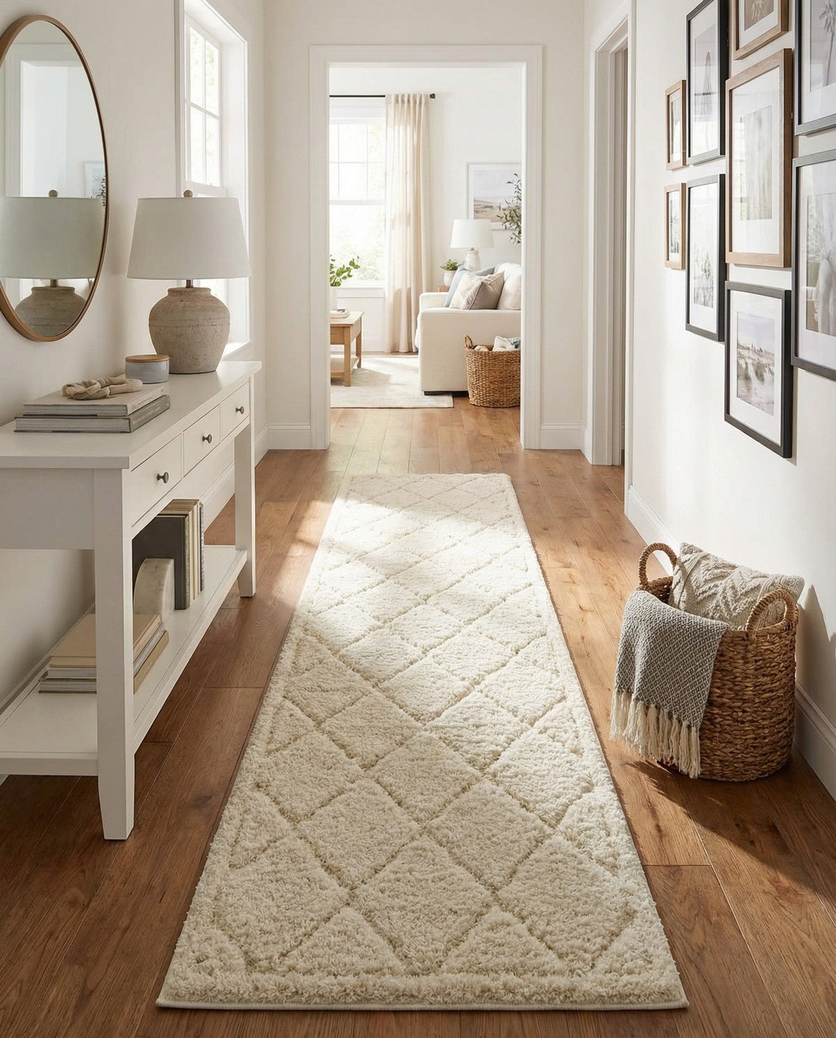 Trellis Haven Collection Area Rug - Havenwood Runner Ivory  lifestyle 124