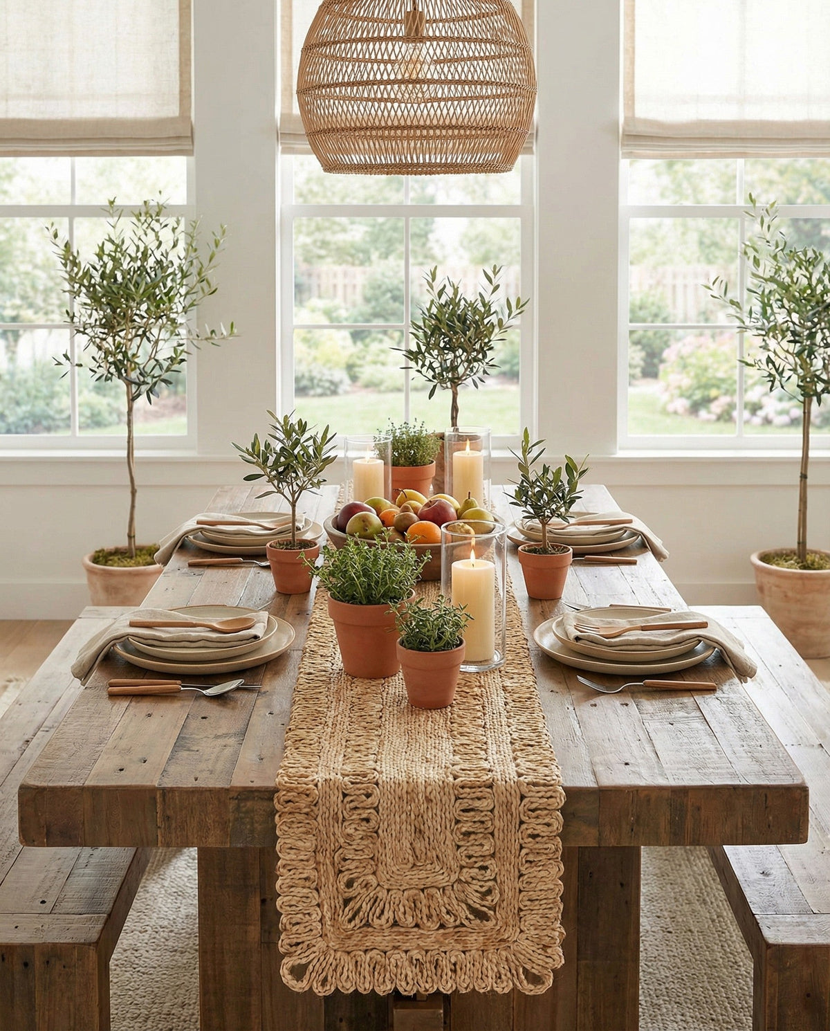 Woven Seaside Jute Collection Area Rug - Seaside Table Runner Natural  lifestyle 19