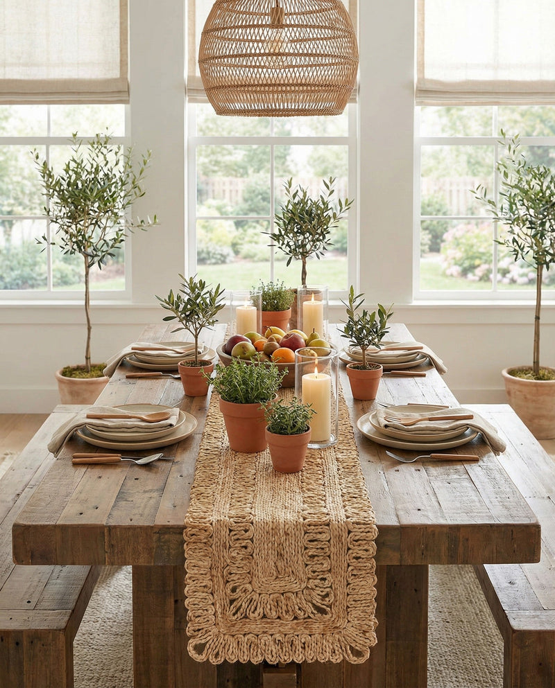 Woven Seaside Jute Collection Area Rug - Seaside Table Runner Natural  lifestyle 19