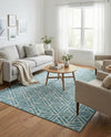Garden Maze Retreat Collection Area Rug -  Topiarytrail Rectangle Blue  lifestyle 39