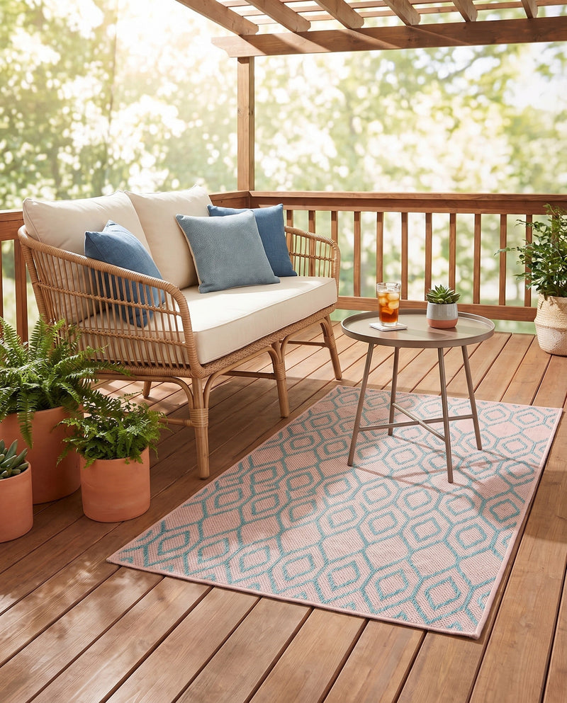 Urban Oasis Rugs Collection Area Rug -  Boulevard (Pink and Aqua) Rectangle Pink and Aqua  lifestyle 24