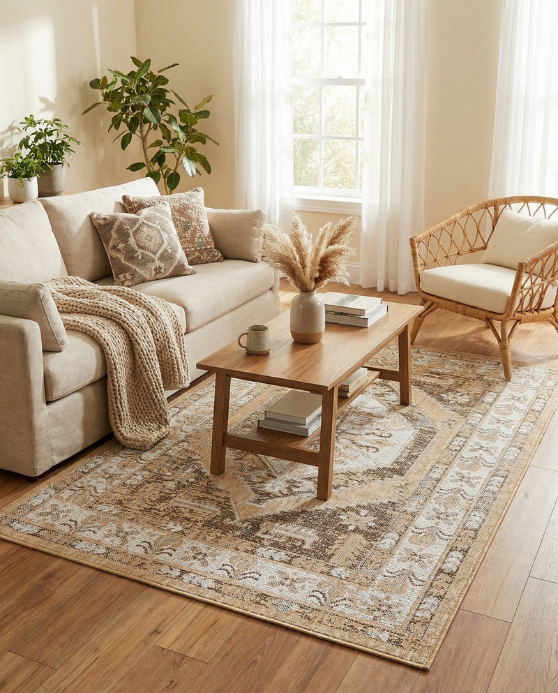 Patio Heritage Collection Area Rug -  Augusta (Natural) Rectangle Natural  lifestyle 16