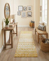 Mediterranean Lattice Collection Area Rug -  Casablanca (Ivory and Yellow) Runner Ivory and Yellow  lifestyle 85