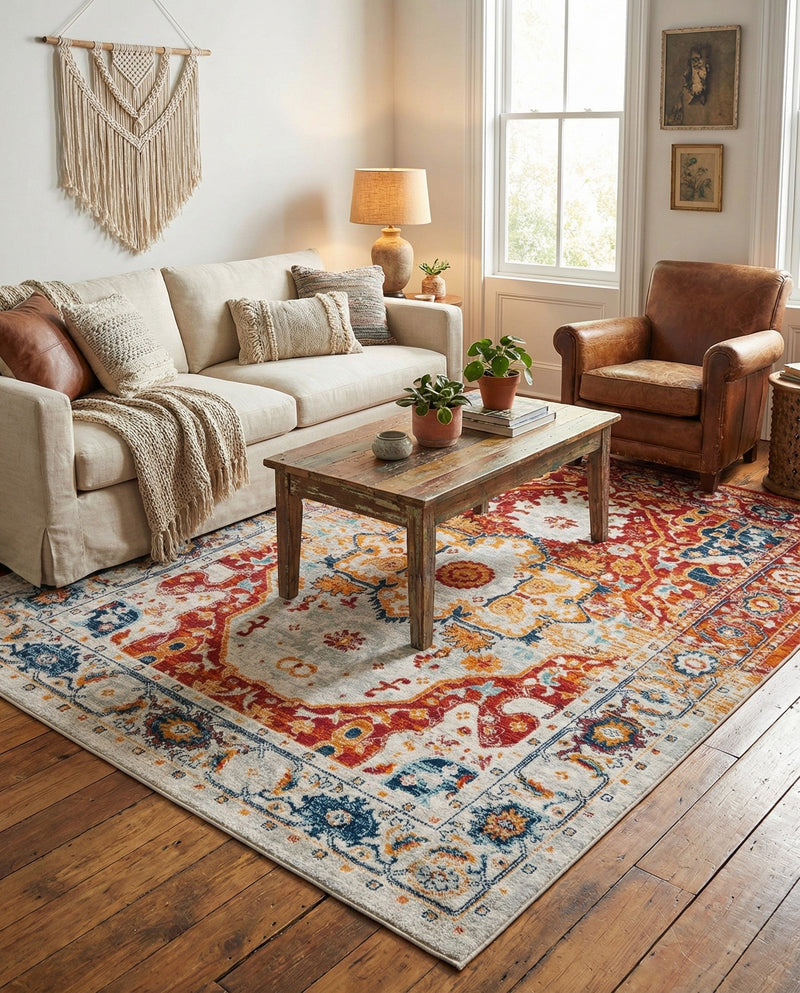 Parisian Elegance Collection Area Rug - Versailles (Rust Red) Rectangle Rust Red  lifestyle 18