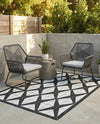 Urban Terrace Collection Area Rug -  Hudson Rectangle Black and White  lifestyle 8