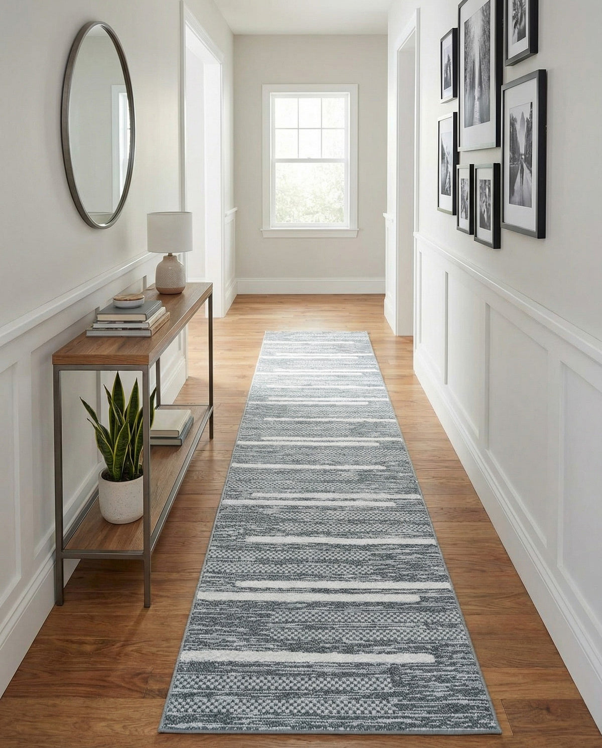Cathedral Elegance Collection Area Rug - Chapel Runner Gray  lifestyle 140