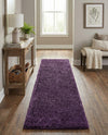 Solid Shag Seaside Collection Area Rug - Azure Cove (Violet) Runner Violet  lifestyle 58