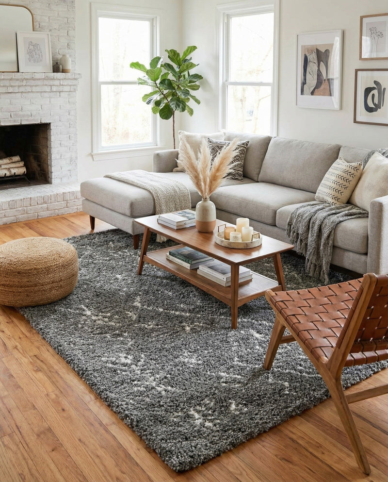Casablanca Comfort Collection Area Rug - Sahara Rectangle Gray  lifestyle 16