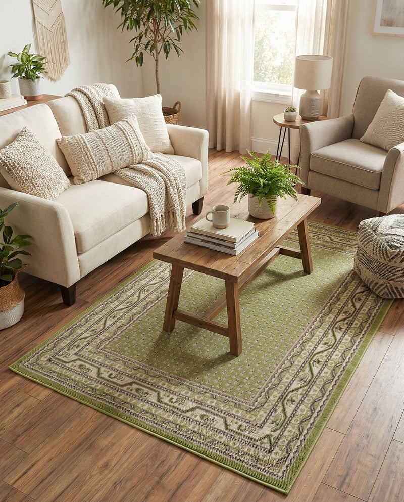 Soho Elegance Collection Area Rug -  Mercer (Green) Rectangle Green  lifestyle 22