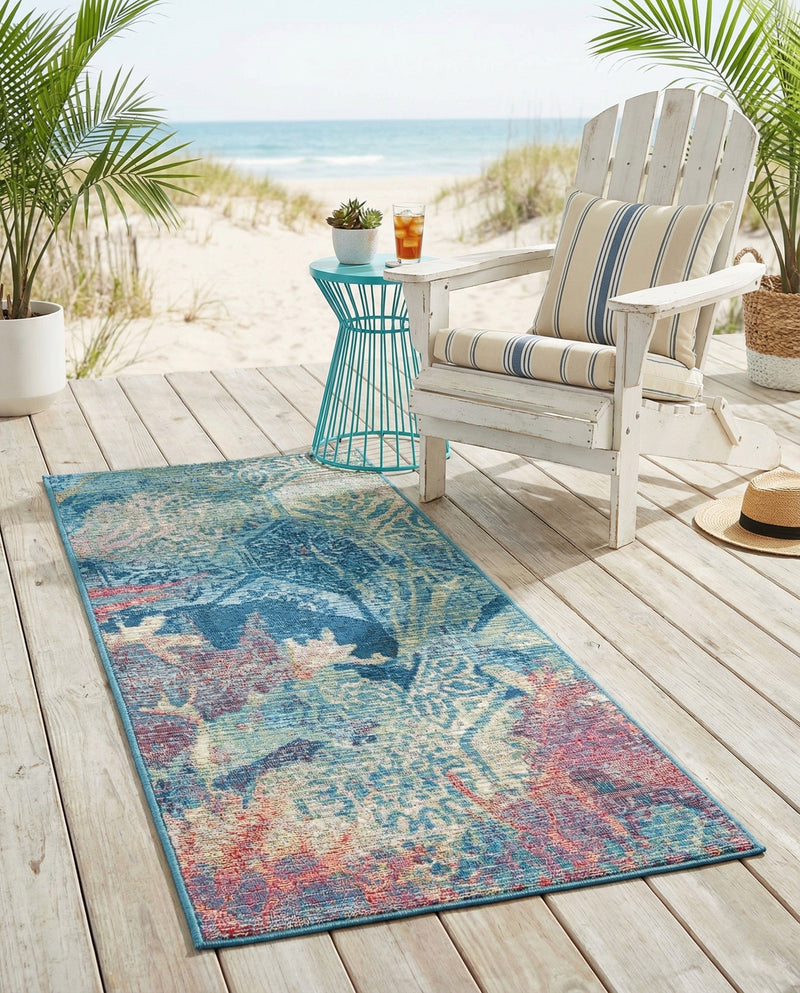 Seaside Haven Rugs Collection Area Rug - Marina Runner Multi  lifestyle 32
