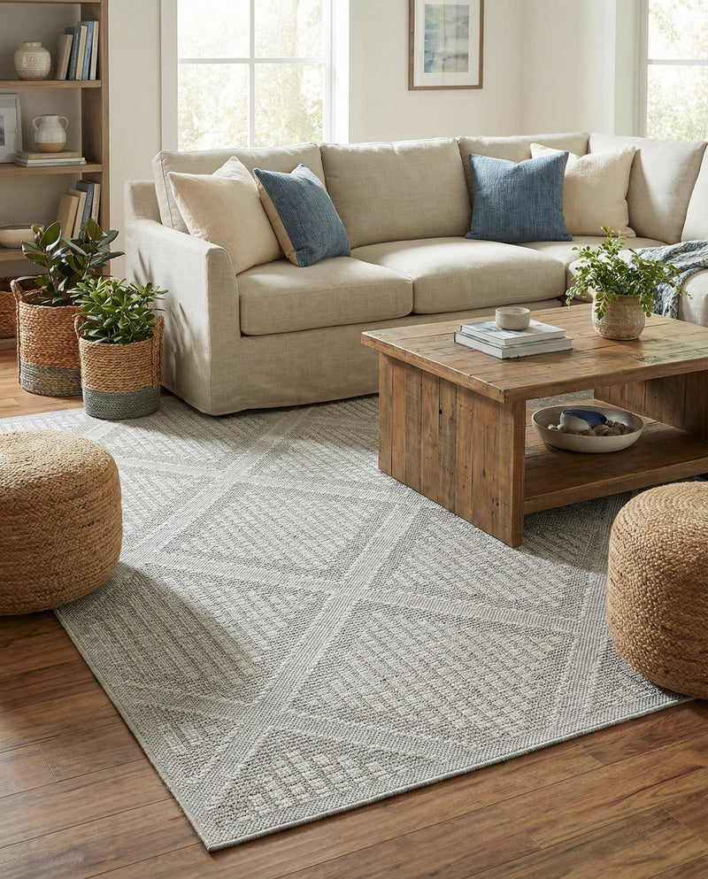 Savannah Pergola Collection Area Rug -  Eden Rectangle Light Gray  lifestyle 45