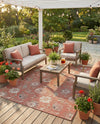Seaside Blooms Collection Area Rug - Seychelles Rectangle Terracotta  lifestyle 12