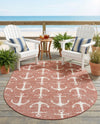 Seaside Haven Rugs Collection Area Rug - Sapphire (Rust Red) Oval Rust Red  lifestyle 62