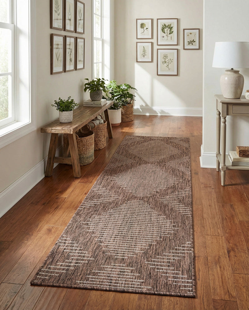 Urban Terrace Collection Area Rug -  Chelsea (Brown) Runner Brown  lifestyle 38
