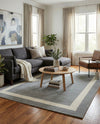 Savannah Borders Wool Collection Area Rug - Chatham Rectangle Earl Gray  lifestyle 36