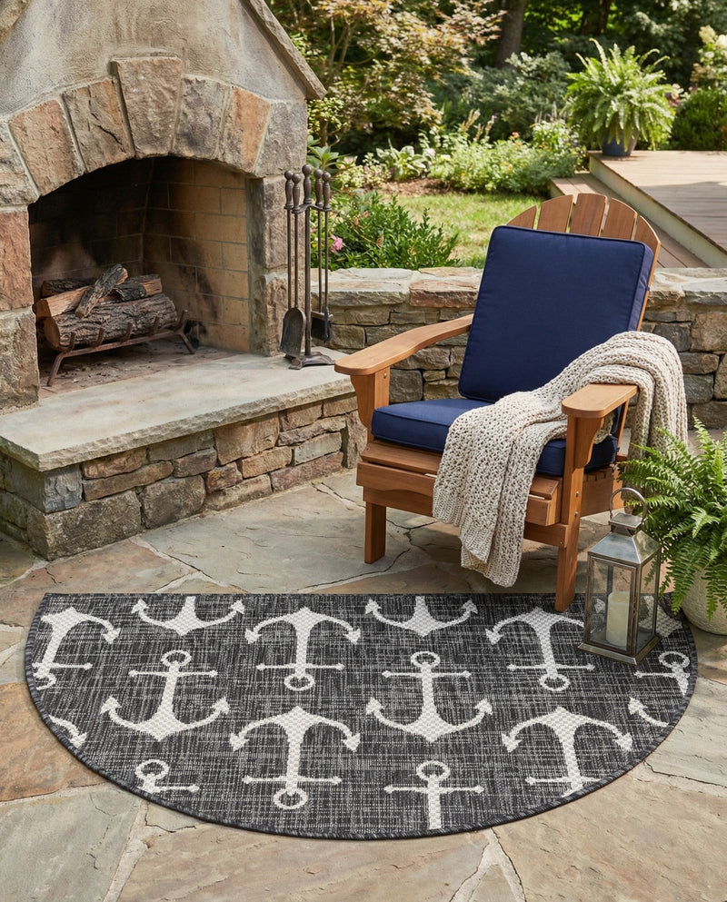 Seaside Haven Rugs Collection Area Rug - Sapphire (Charcoal) Hearth Charcoal  lifestyle 39