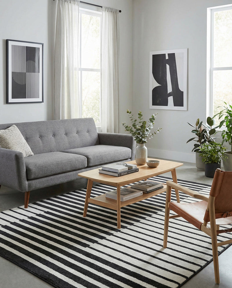 Copenhagen Edge Collection Area Rug -  Vesterbro Rectangle Black  lifestyle 49