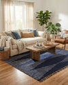 Thar Cotton Collection Area Rug - Jaisalmer (Navy Blue) Square Navy Blue  lifestyle 64