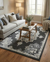 Beverly Grove Collection Area Rug - Melrose (Charcoal) Rectangle Charcoal  lifestyle 23