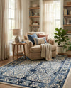 Horizon Collection Area Rug -  Sierra Rectangle Ivory and Blue  lifestyle 28