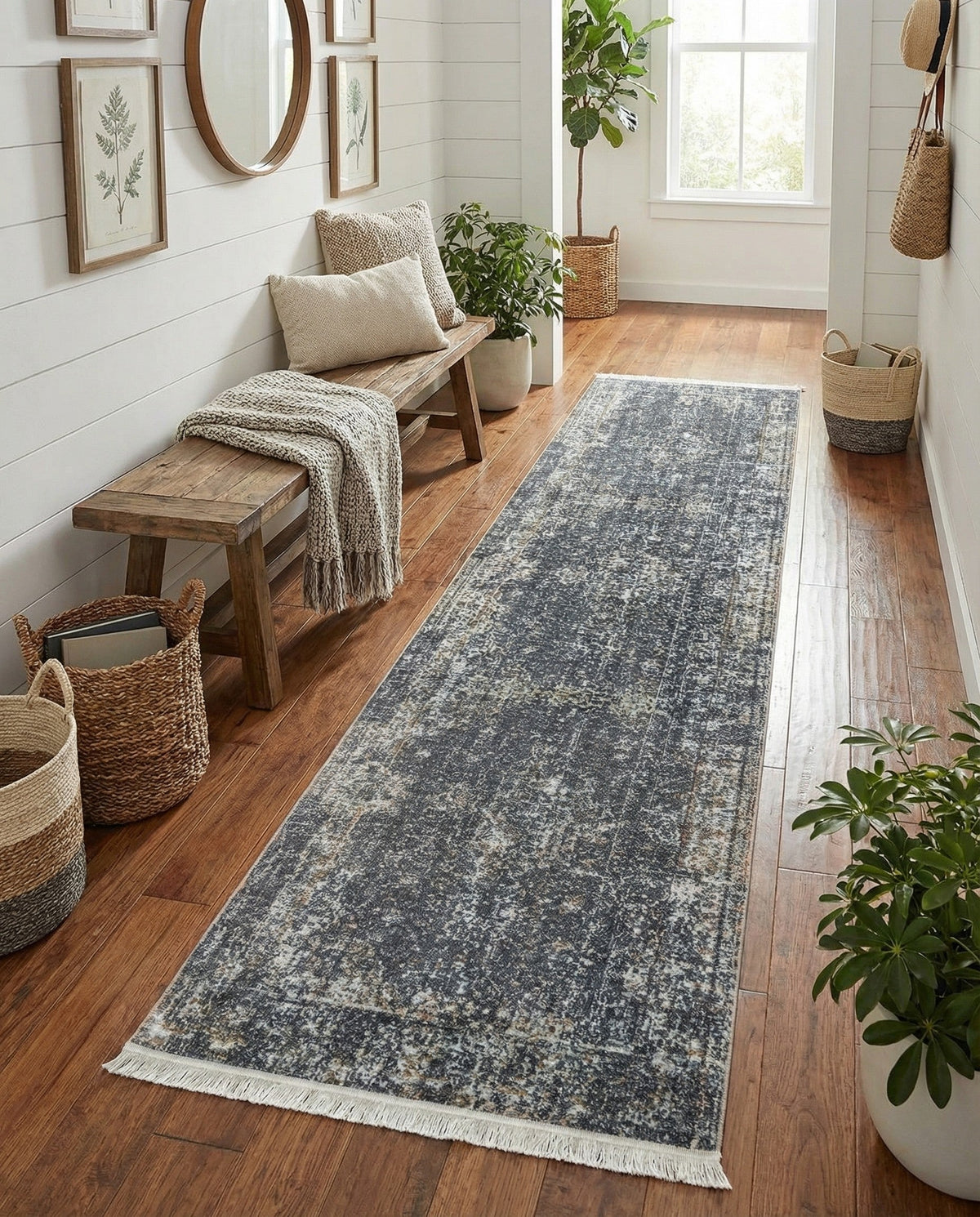 Caribbean Breeze Collection Area Rug -  Utila Runner Fume Gray  lifestyle 93