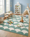 Wonder Tykes Collection Area Rug - Sparklewood Rectangle Soft Green  lifestyle 38