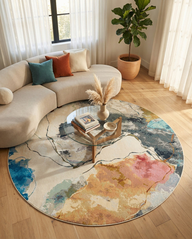 Urban Terrace Collection Area Rug -  Arbor Round Multi  lifestyle 18