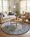 Savannah Series Collection Area Rug - Charleston (French Blue) Round French Blue  lifestyle 52
