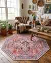 Heritage Elegance Collection Area Rug -  Alhambra Octagon Red  lifestyle 59