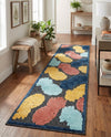 Caribbean Terrace Collection Area Rug -  Nevis Runner Black  lifestyle 79