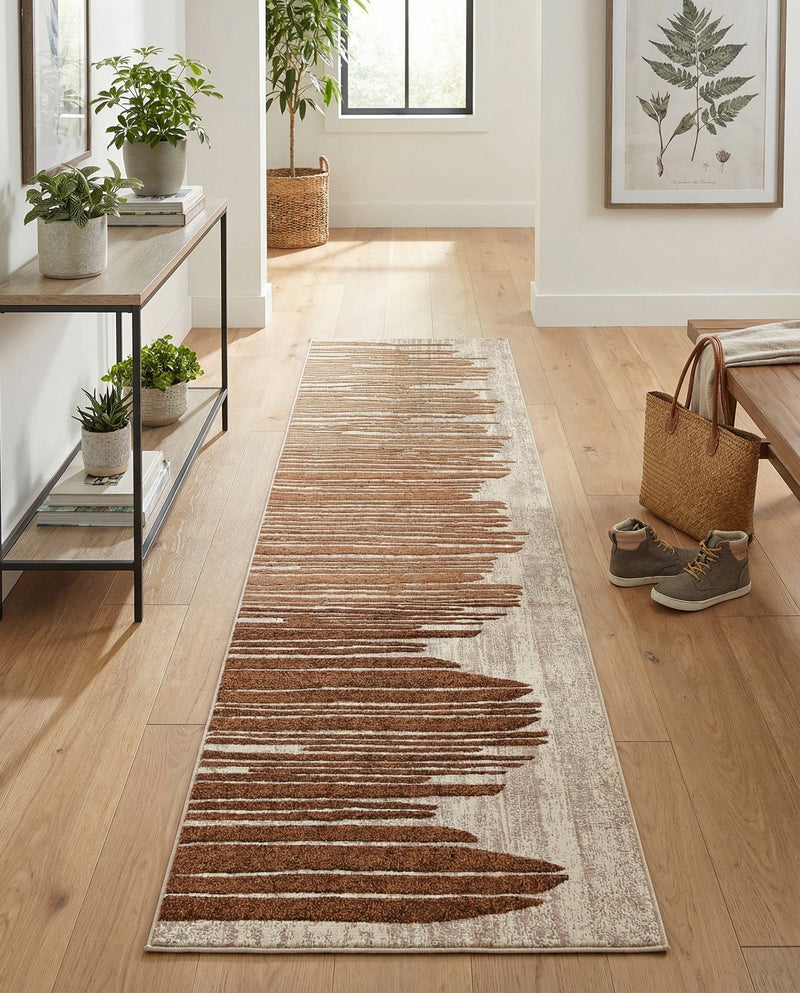 Urban Terrace Collection Area Rug -  Balcony Runner Beige Brown  lifestyle 71
