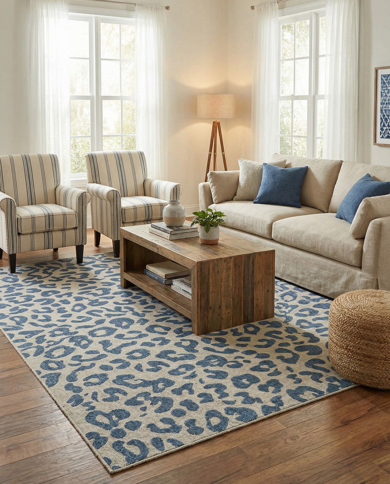 Savannah Escape Collection Area Rug -  Amazon (Blue) Rectangle Blue  lifestyle 36