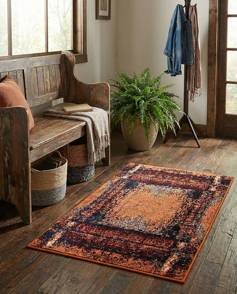 Marrakesh Elegance Collection Area Rug -  Sijilmasa Rectangle Orange  lifestyle 7
