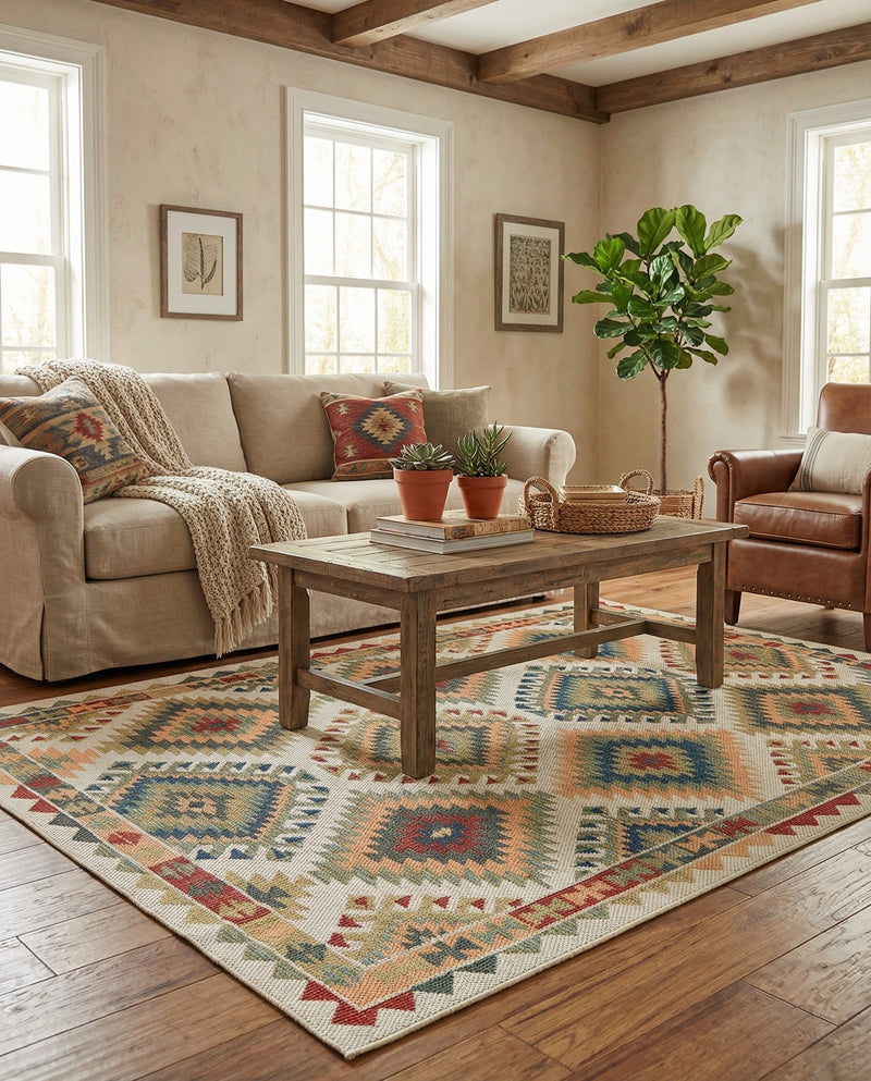 Coastal Terrace Collection Area Rug -  Sandbar Rectangle Ivory  lifestyle 13