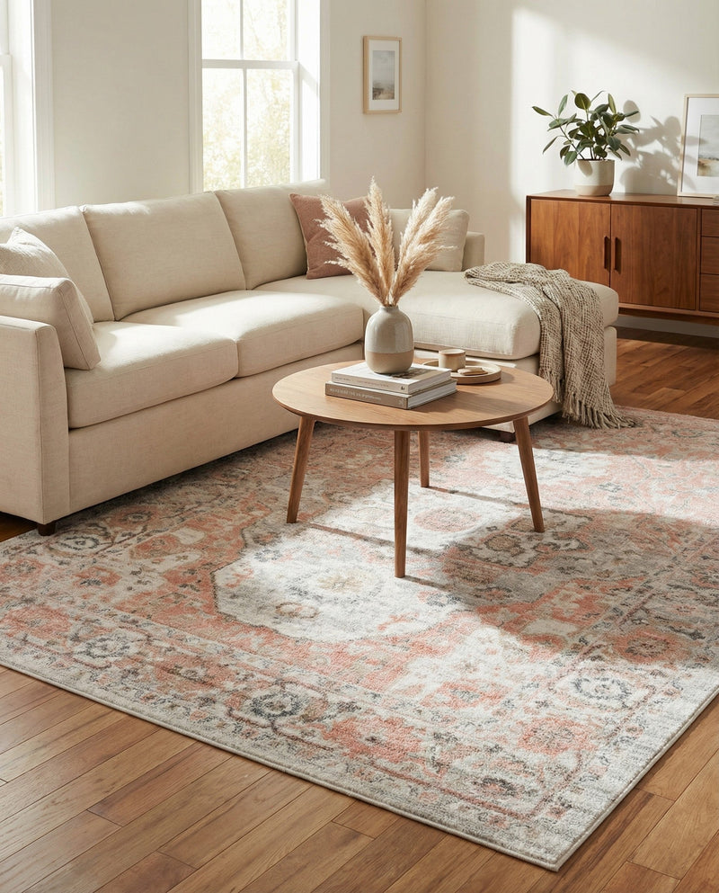 Parisian Elegance Collection Area Rug - Versailles (Rose Pink) Rectangle Rose Pink  lifestyle 20