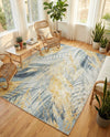 Seaside Blooms Collection Area Rug -  Blossom Rectangle Gray Ivory Yellow  lifestyle 11