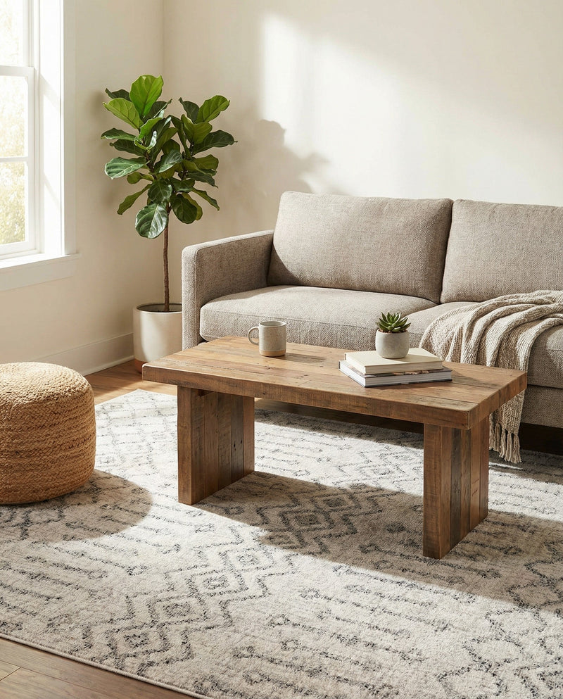Geo Garden Lattice Collection Area Rug -  Andalusia Rectangle Ivory  lifestyle 33
