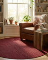 Soho Elegance Collection Area Rug - Chelsea (Burgundy) Round Burgundy  lifestyle 32