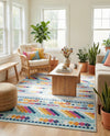 Bahama Breeze Outdoor Collection Area Rug -  Bimini Rectangle Blue  lifestyle 22