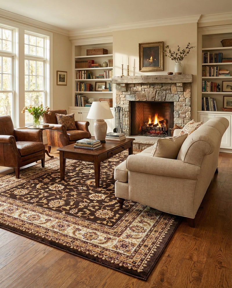 Jaipur Elegance Collection Area Rug -  Nahargarh (Brown) Rectangle Brown  lifestyle 25