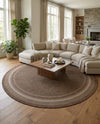 Terrace Fringe Collection Area Rug - Veranda (Brown) Round Brown  lifestyle 57