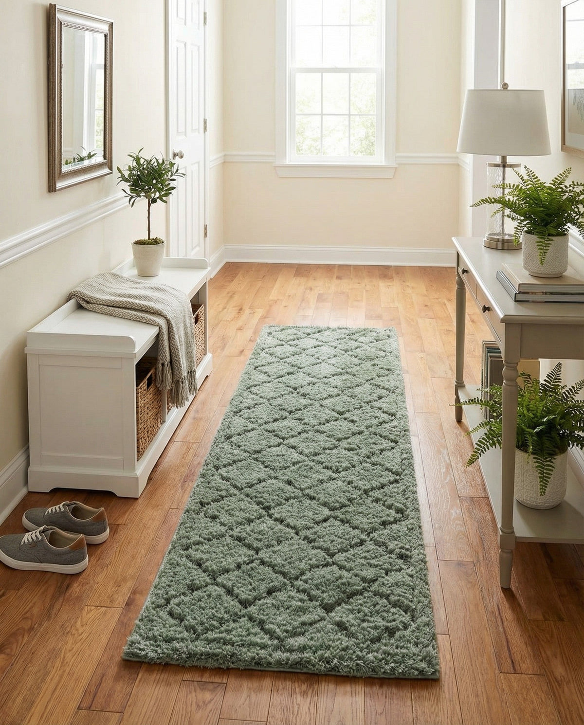 Trellis Haven Collection Area Rug -  Havencrest Runner Green  lifestyle 102